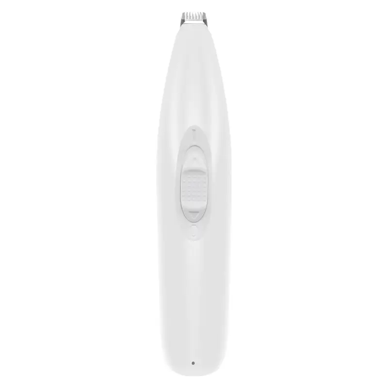 Sleek white pet electric paw trimmer with precision blade and textured control switch.