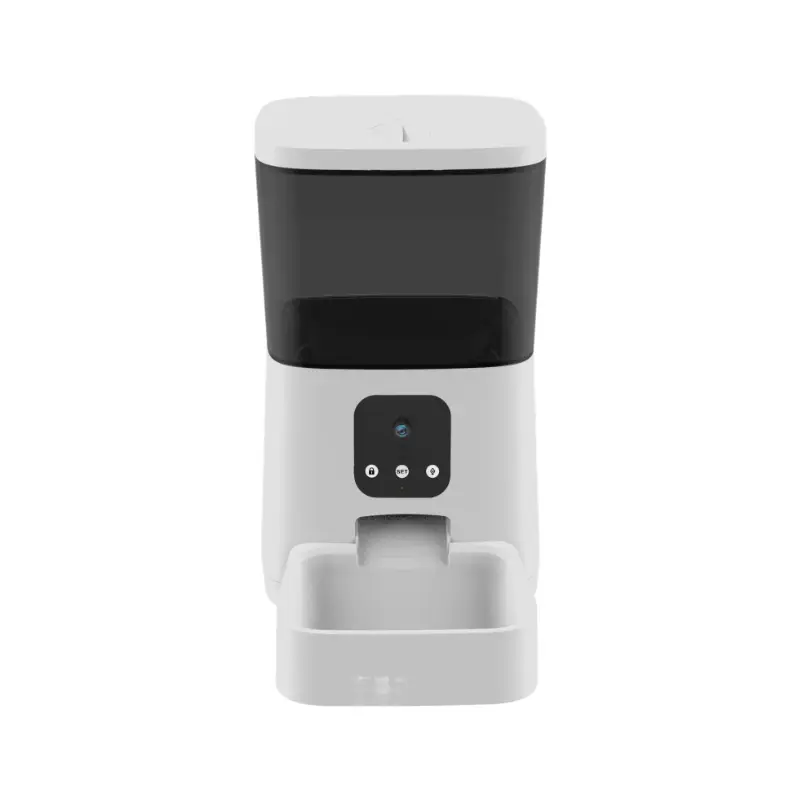 PT01 video-enabled smart pet feeder with built-in camera and control panel.